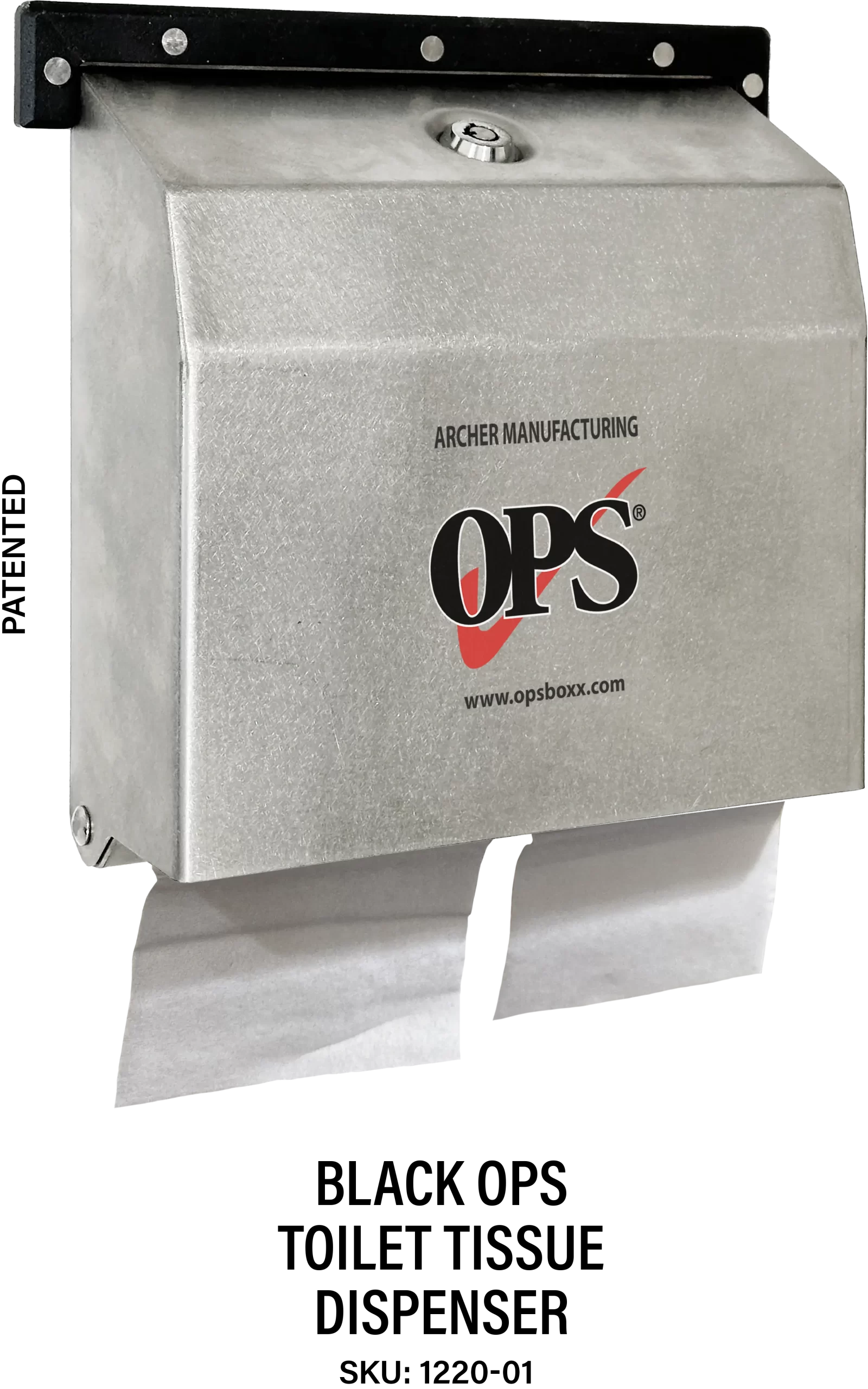 Black OPS vandal resistant toilet tissue dispenser